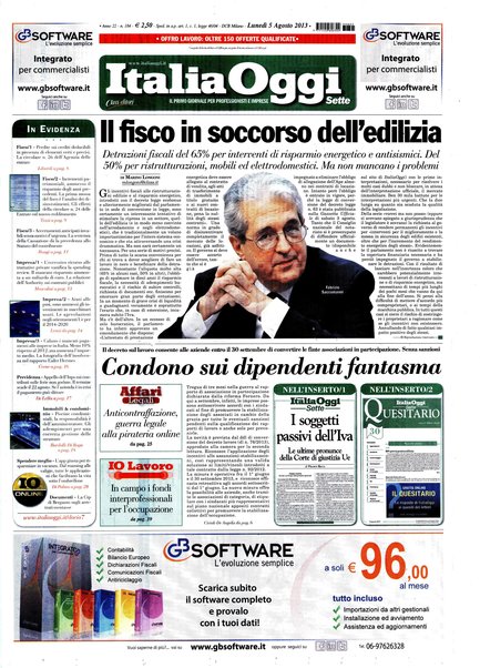 Italia oggi : quotidiano di economia finanza e politica